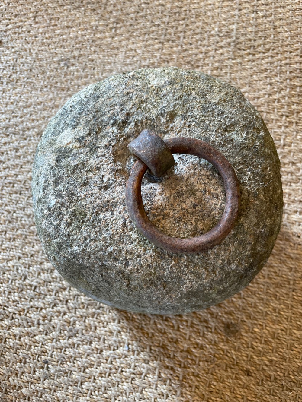 Antique granite farm weight  View III
