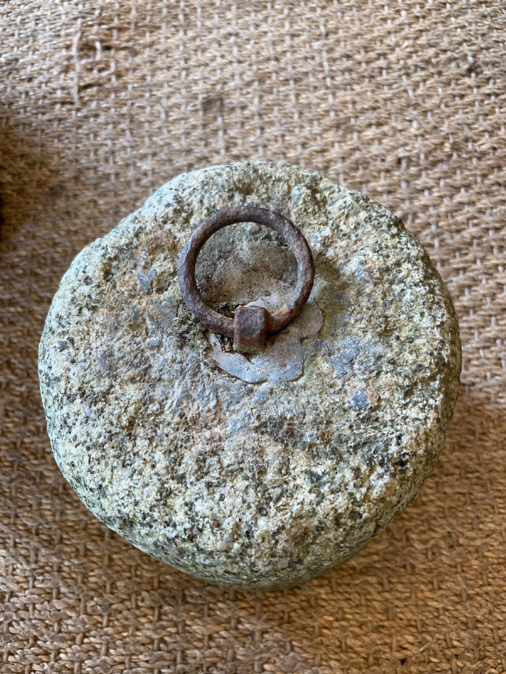 Antique granite farm weight  View III