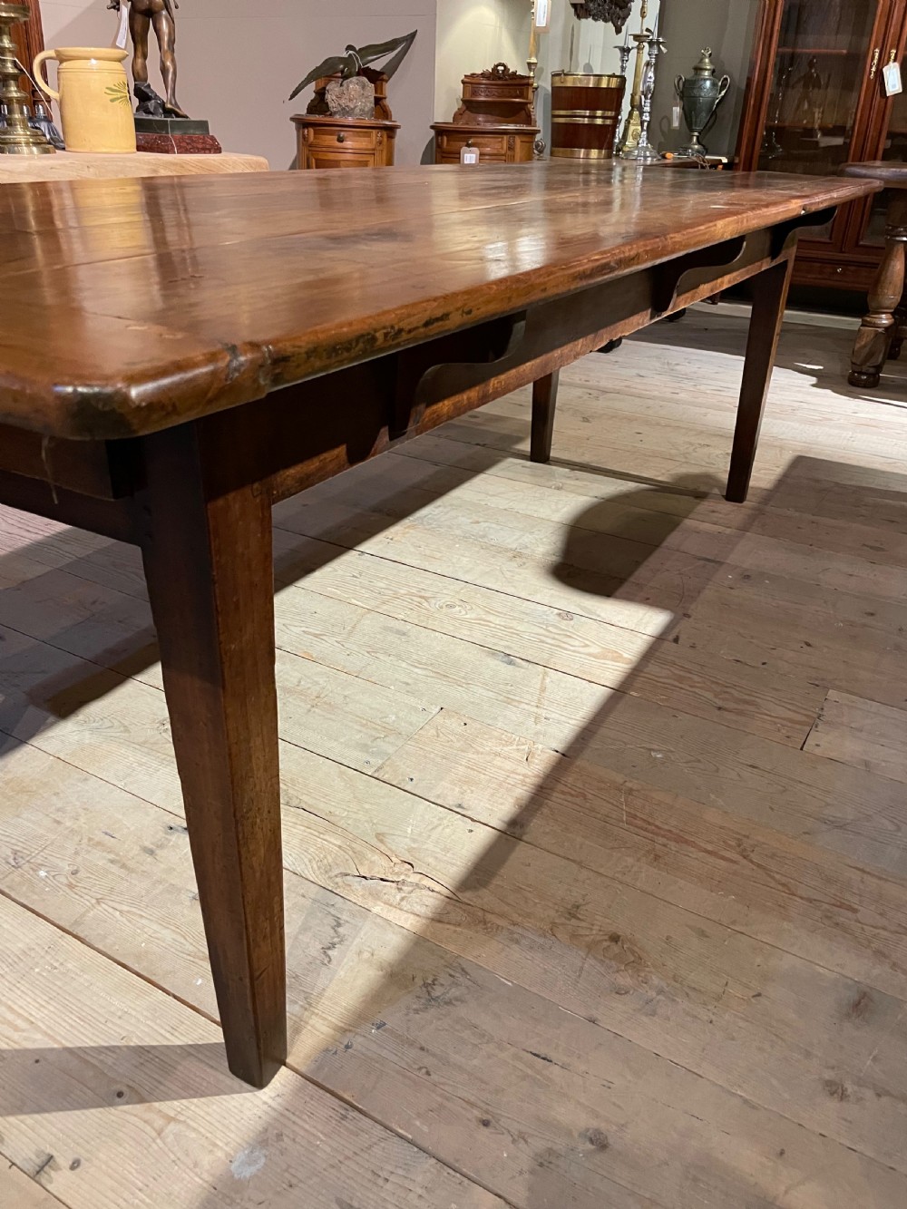 Antique cherry wood farmhouse table  View XII