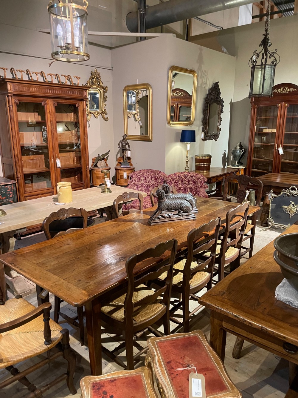 Antique cherry wood farmhouse table  View XIII