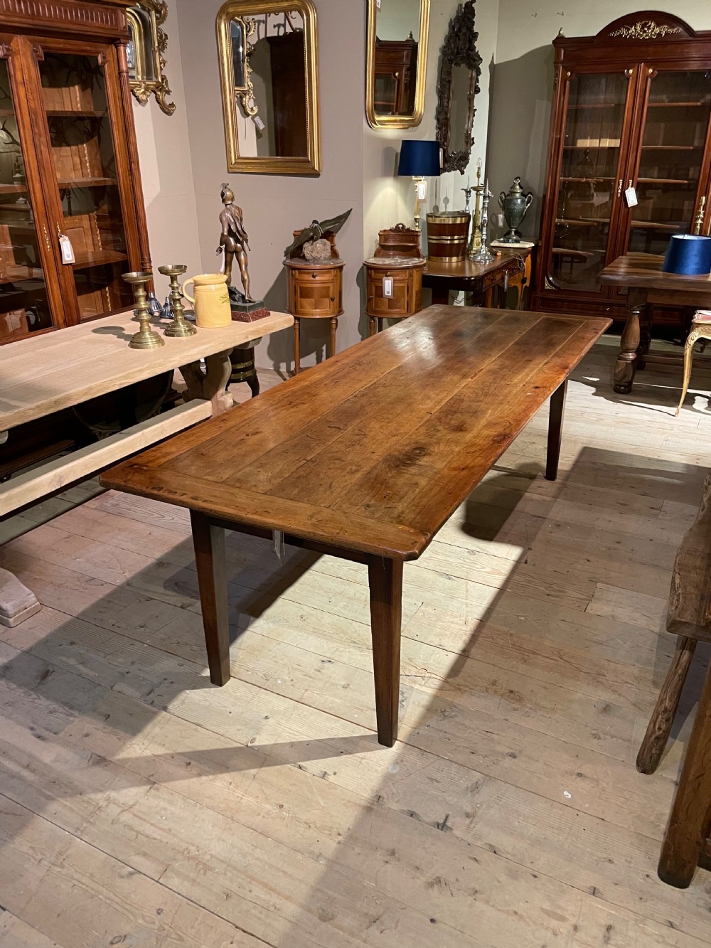 Antique cherry wood farmhouse table 