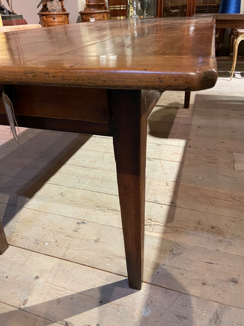 Antique cherry wood farmhouse table  View II