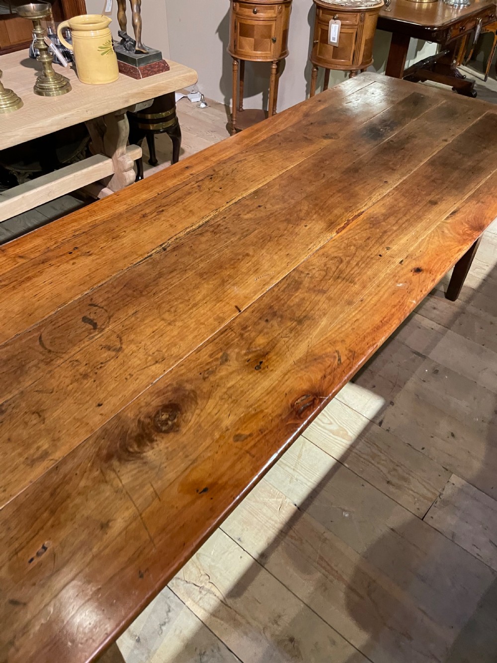 Antique cherry wood farmhouse table  View VI