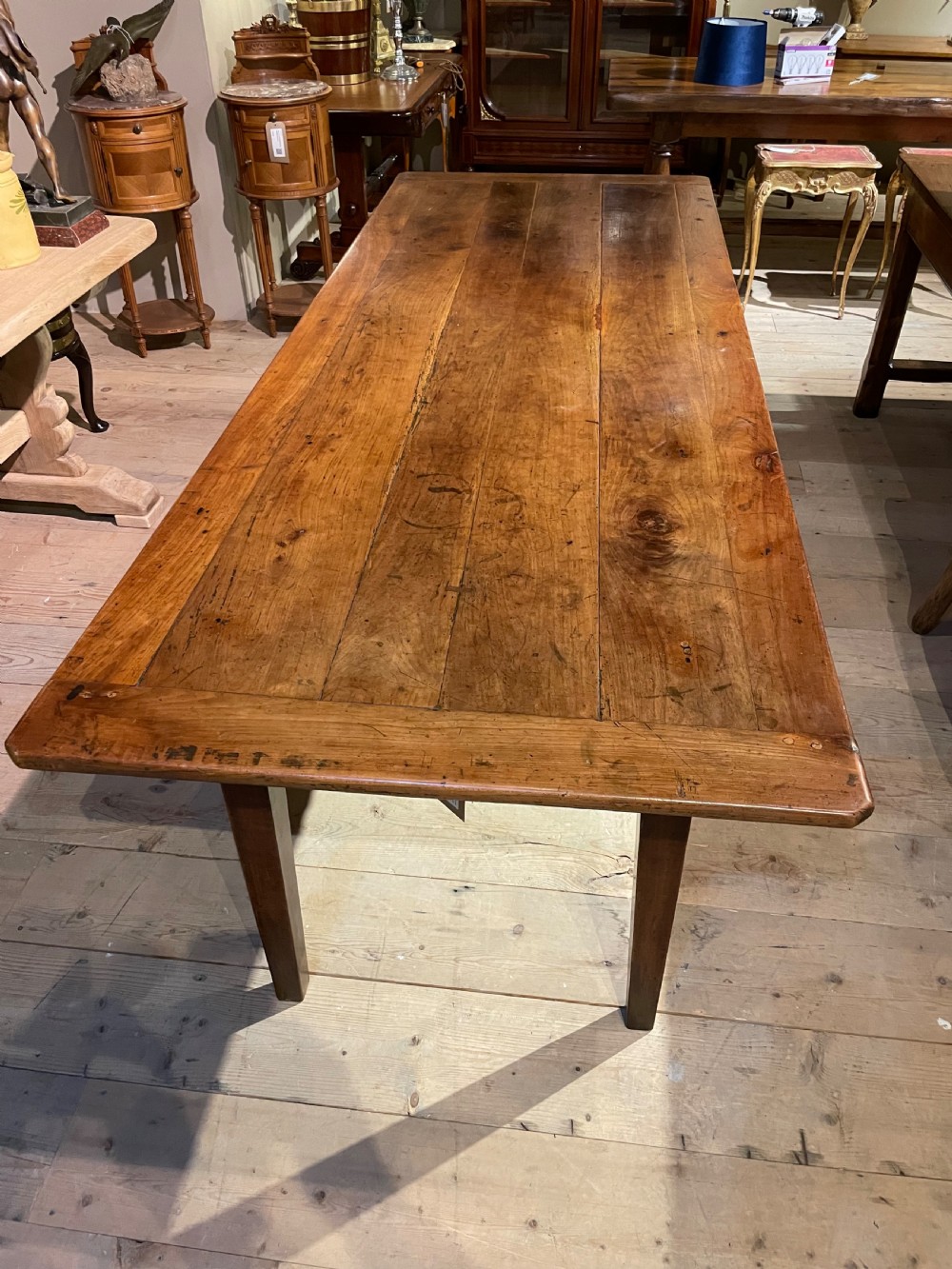 Antique cherry wood farmhouse table  View VII