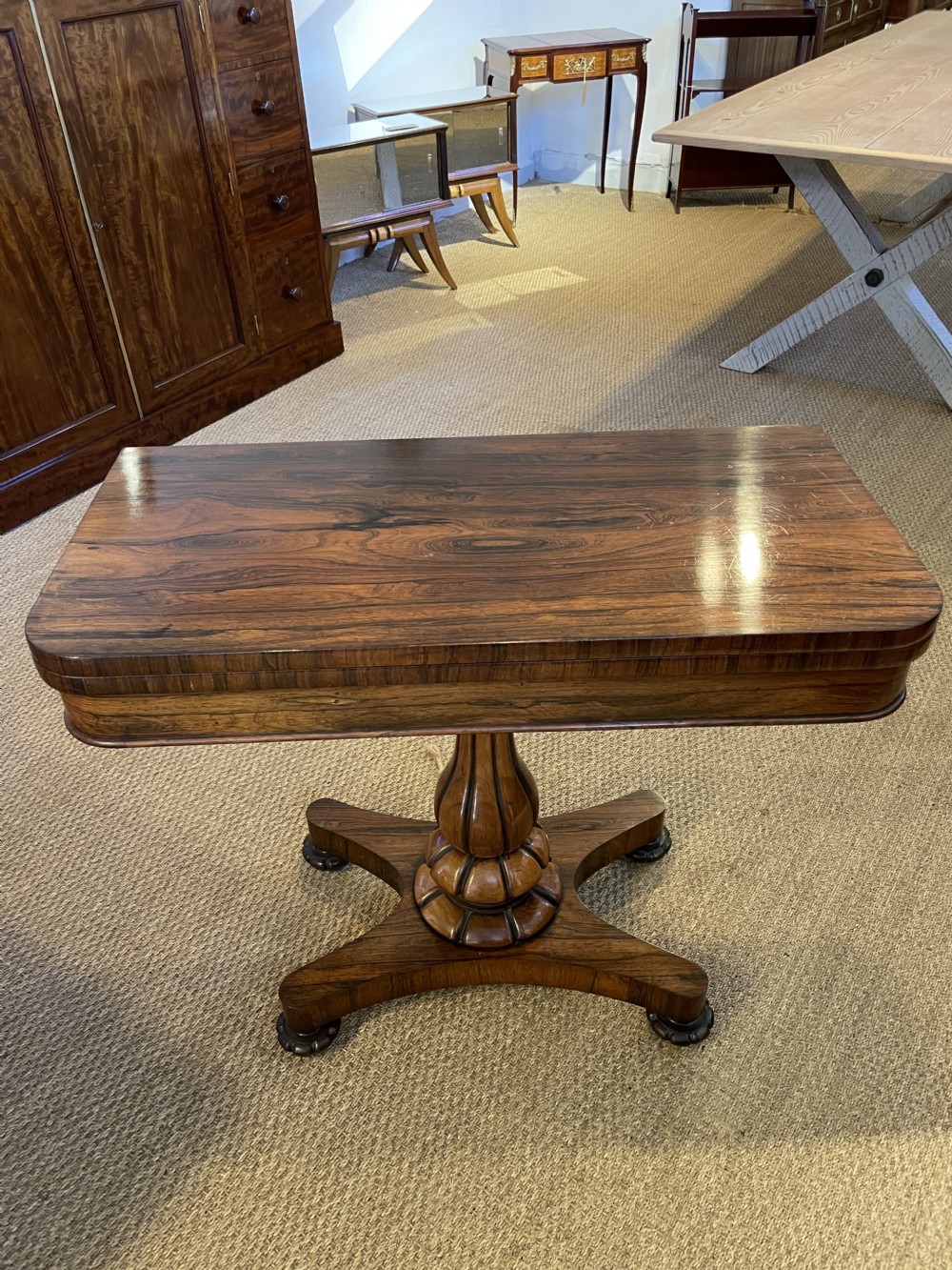 William IV rosewood card table 