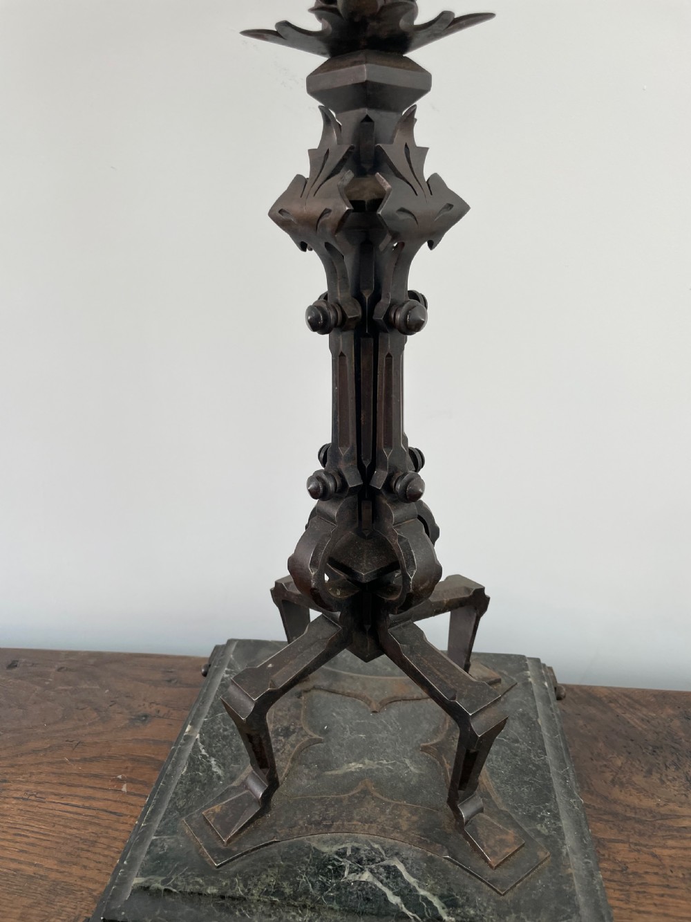 Wrought iron Gothic style candelabra  View III
