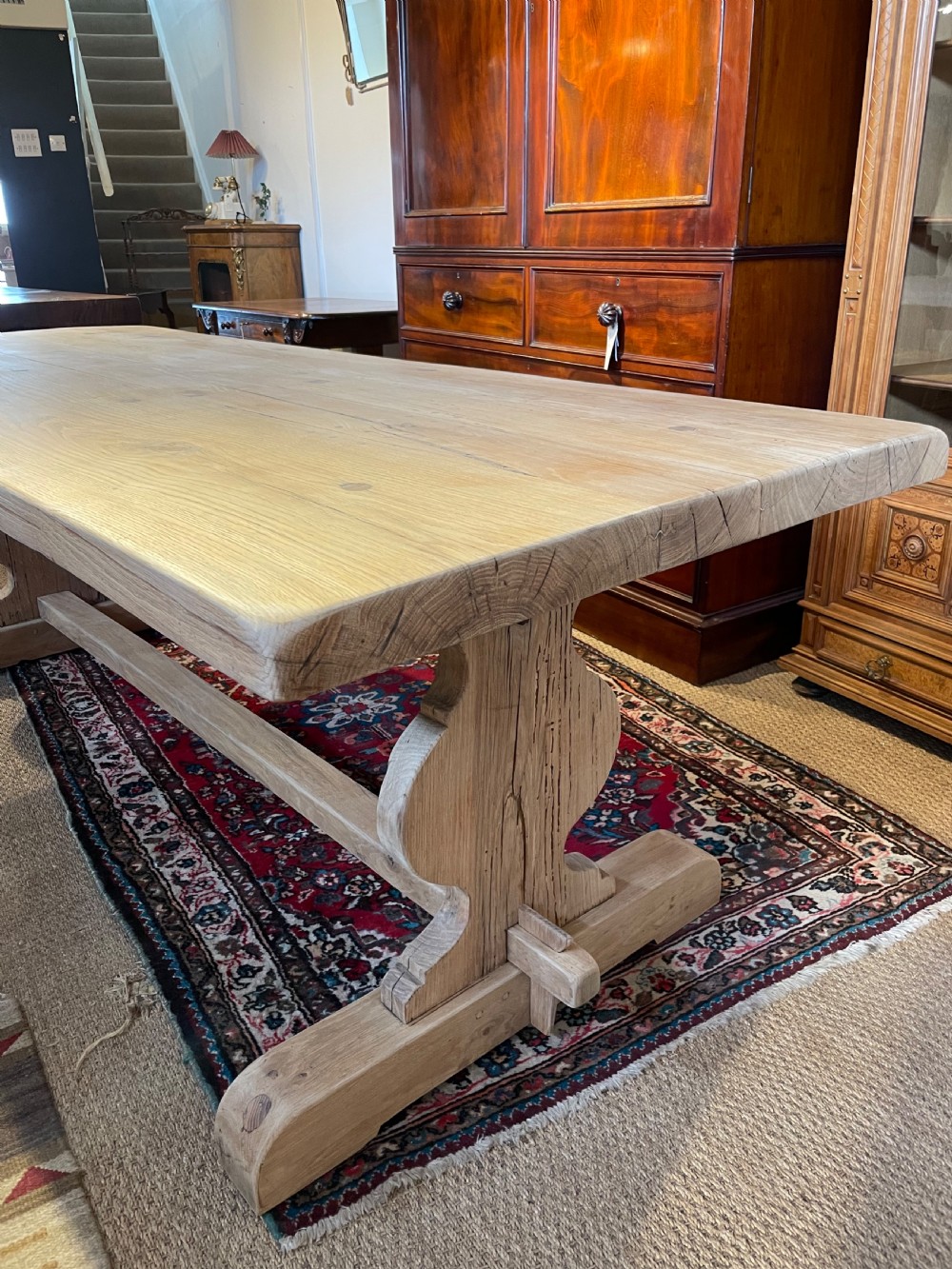 Oak refectory table  View X