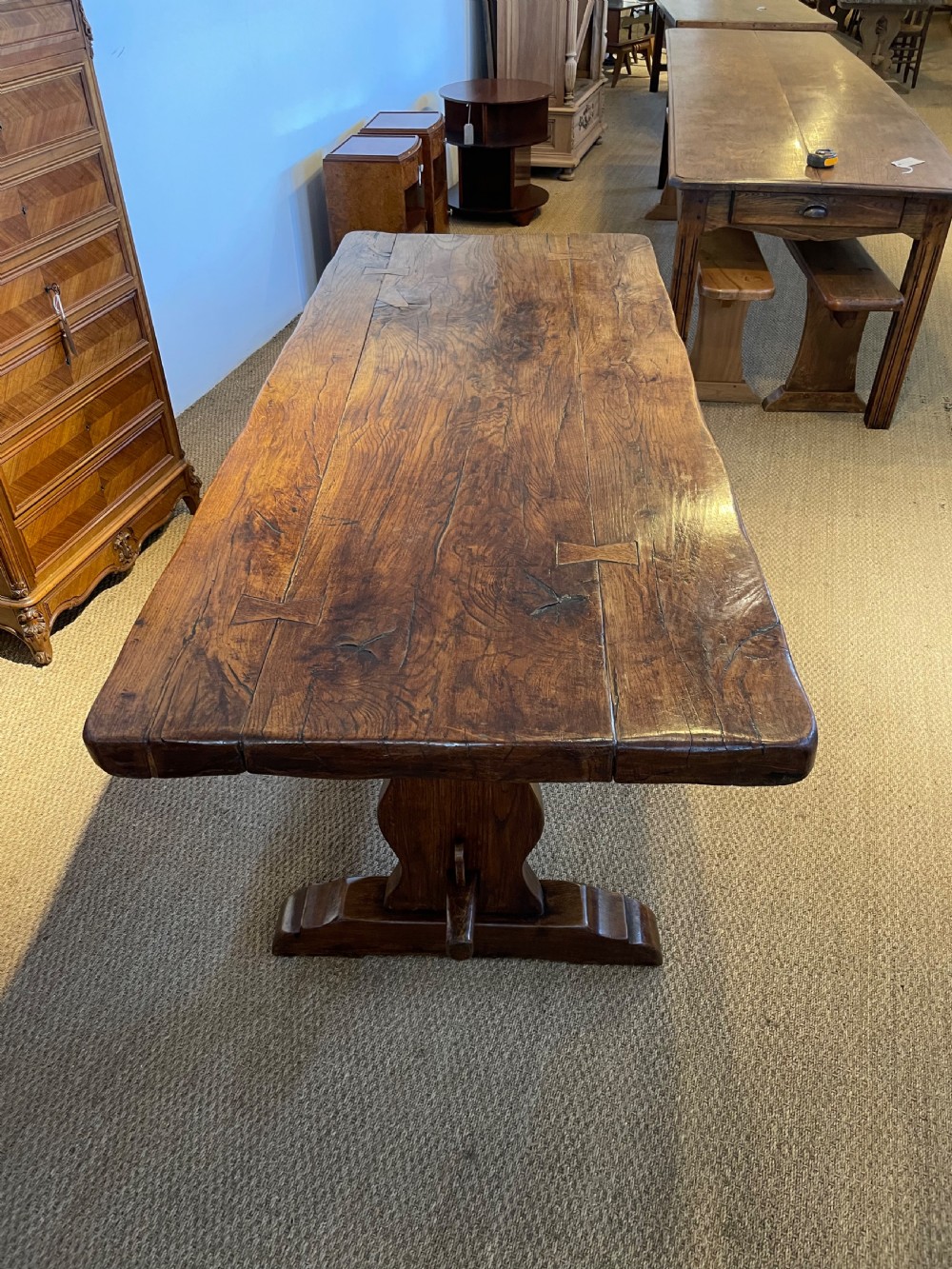 Oak refectory table 203 cms  View II