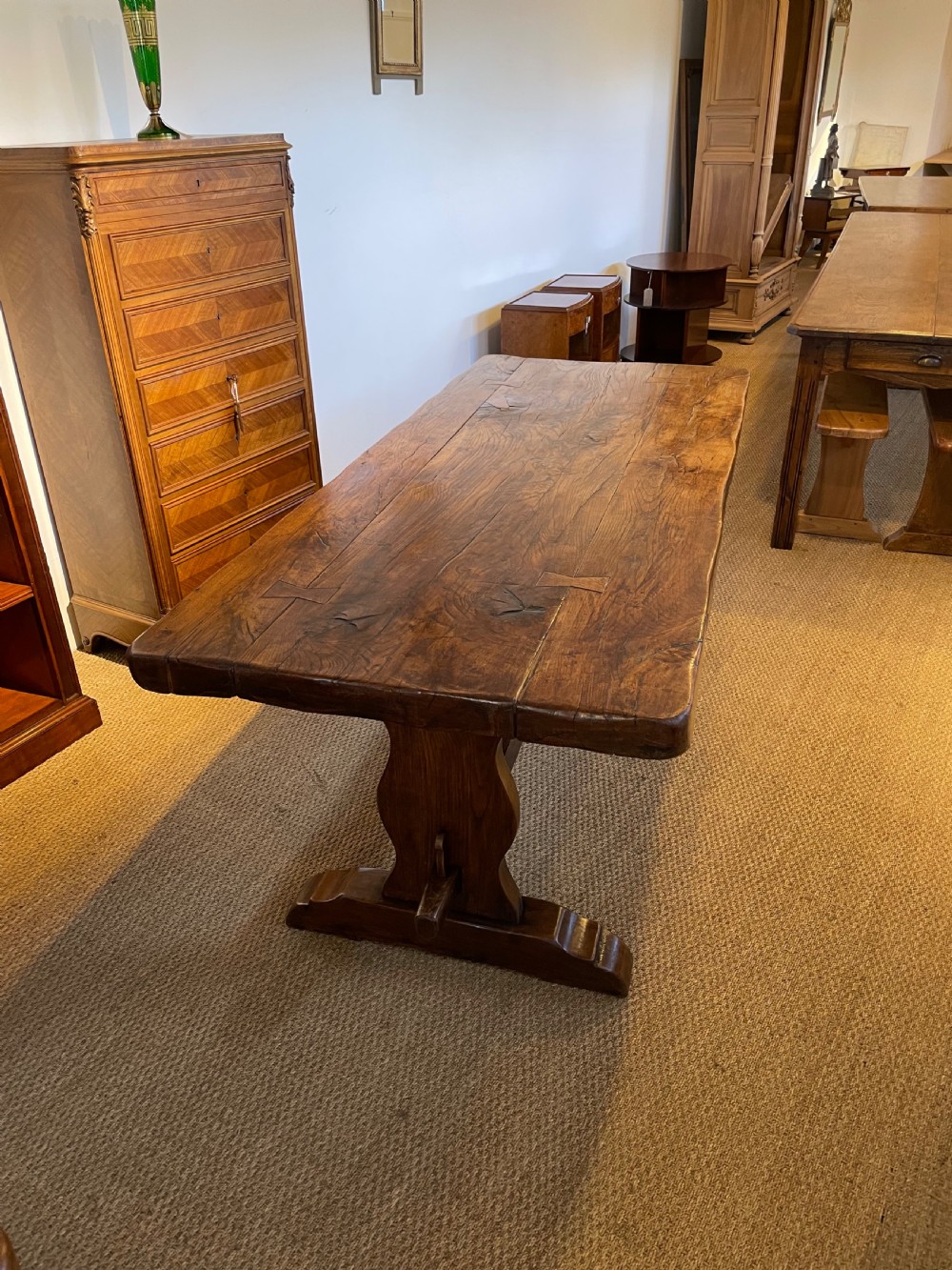Oak refectory table 203 cms  View III