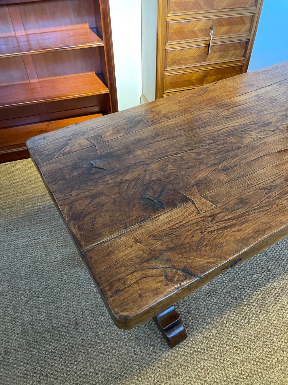 Oak refectory table 203 cms  View V