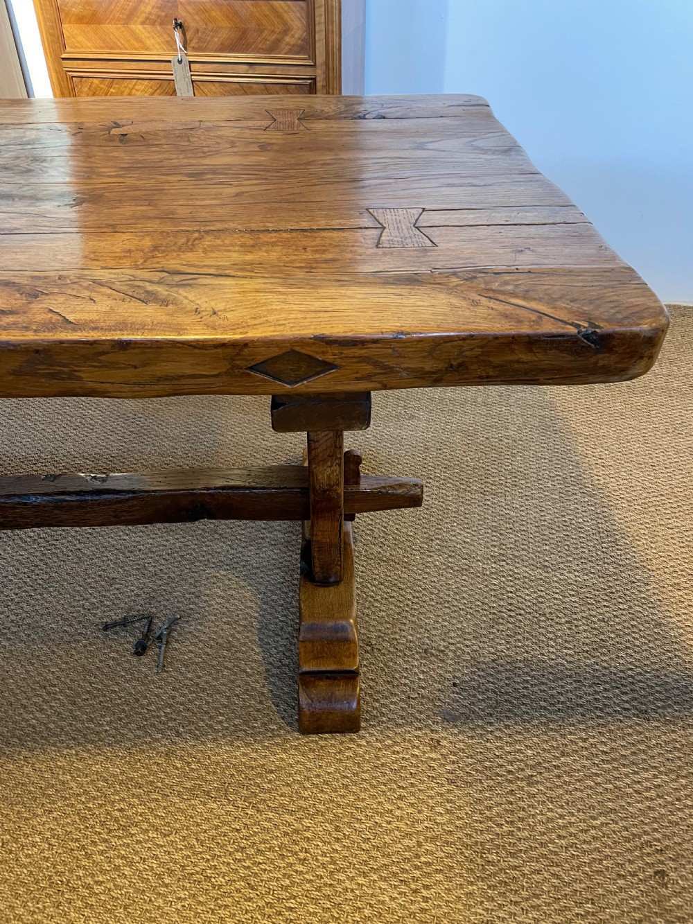 Oak refectory table 203 cms  View IX