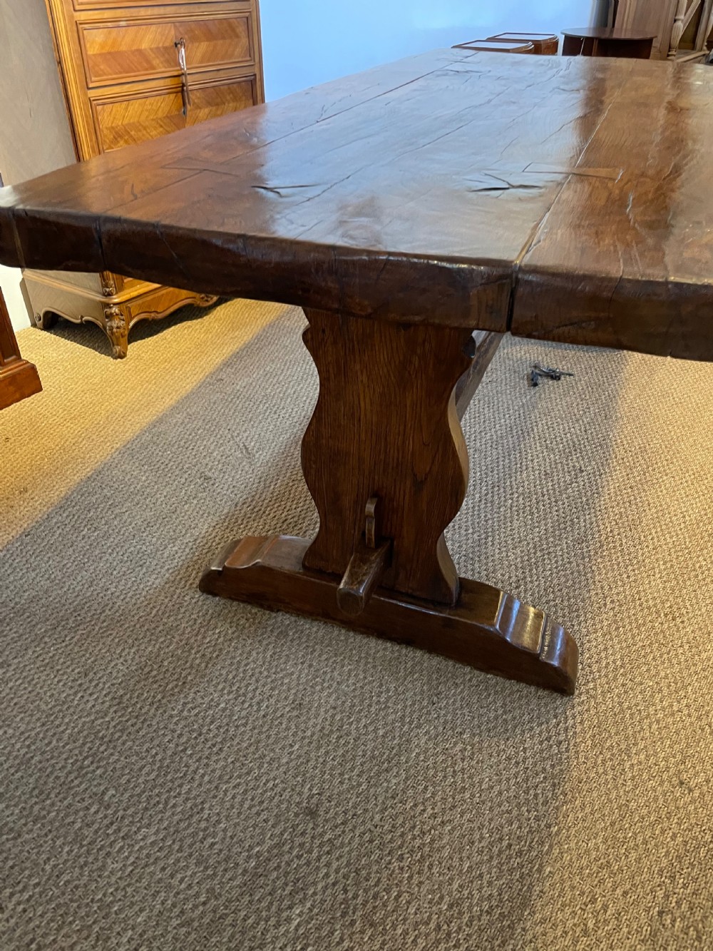 Oak refectory table 203 cms  View XIII