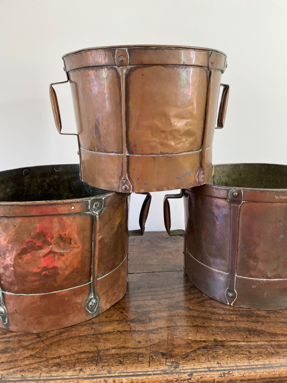 3 antique French water carriers  View III