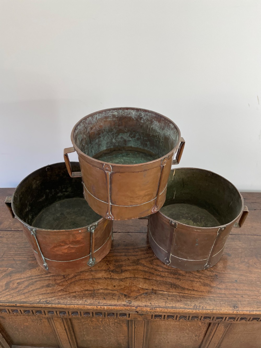 3 antique French water carriers  View V