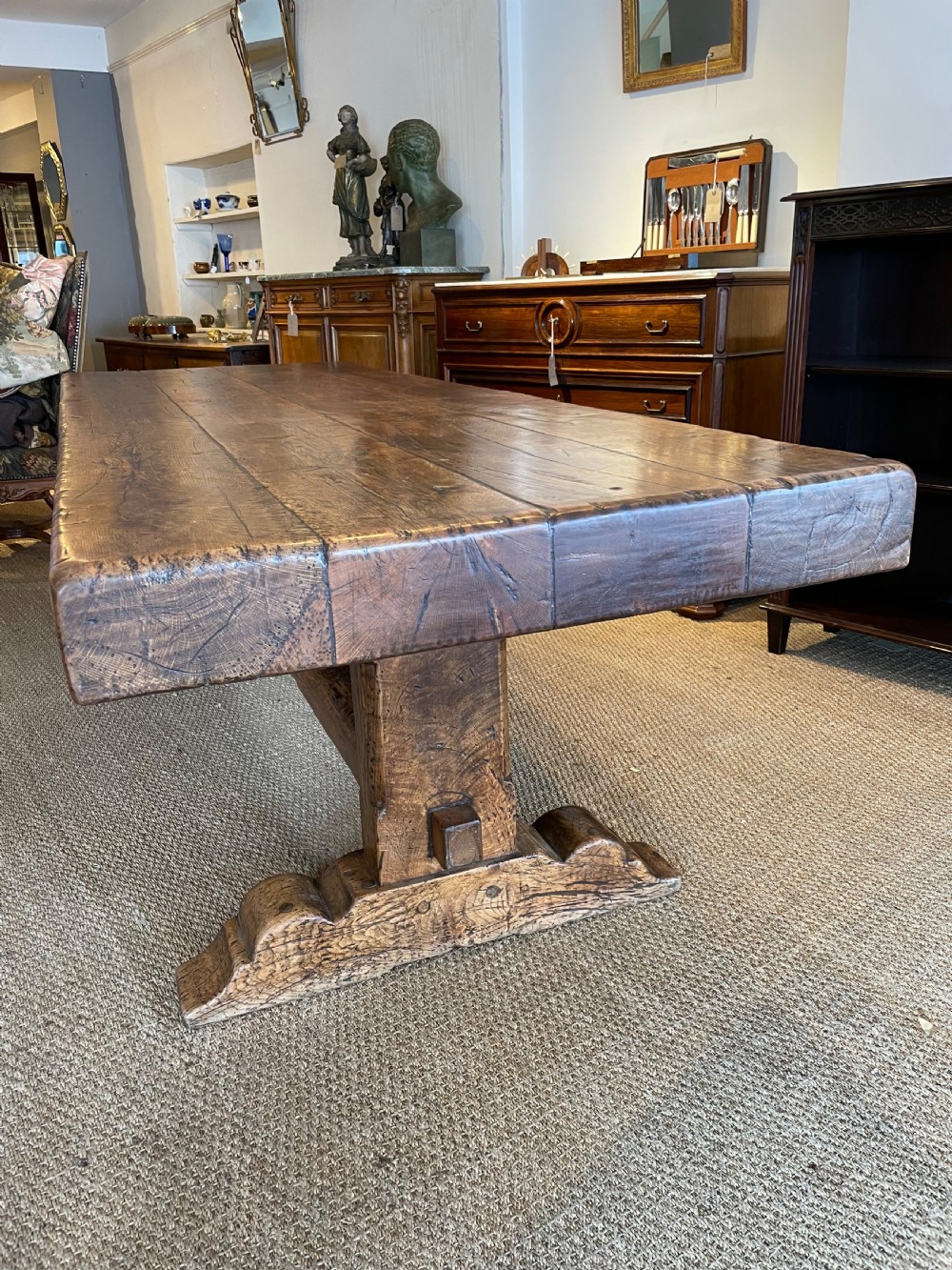 Substantial oak refectory table  View II