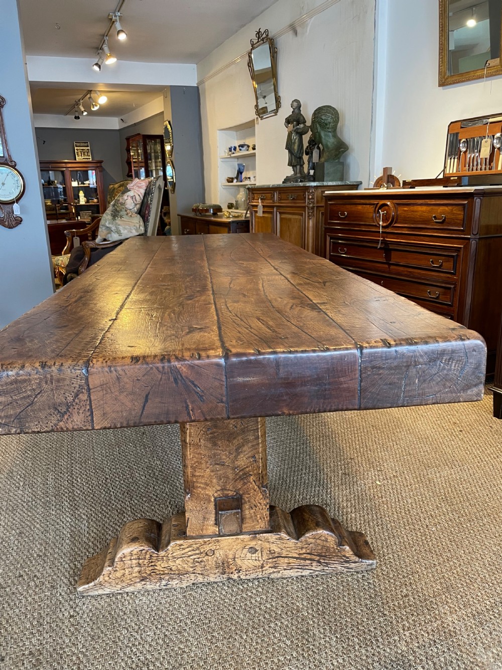 Substantial oak refectory table  View XI
