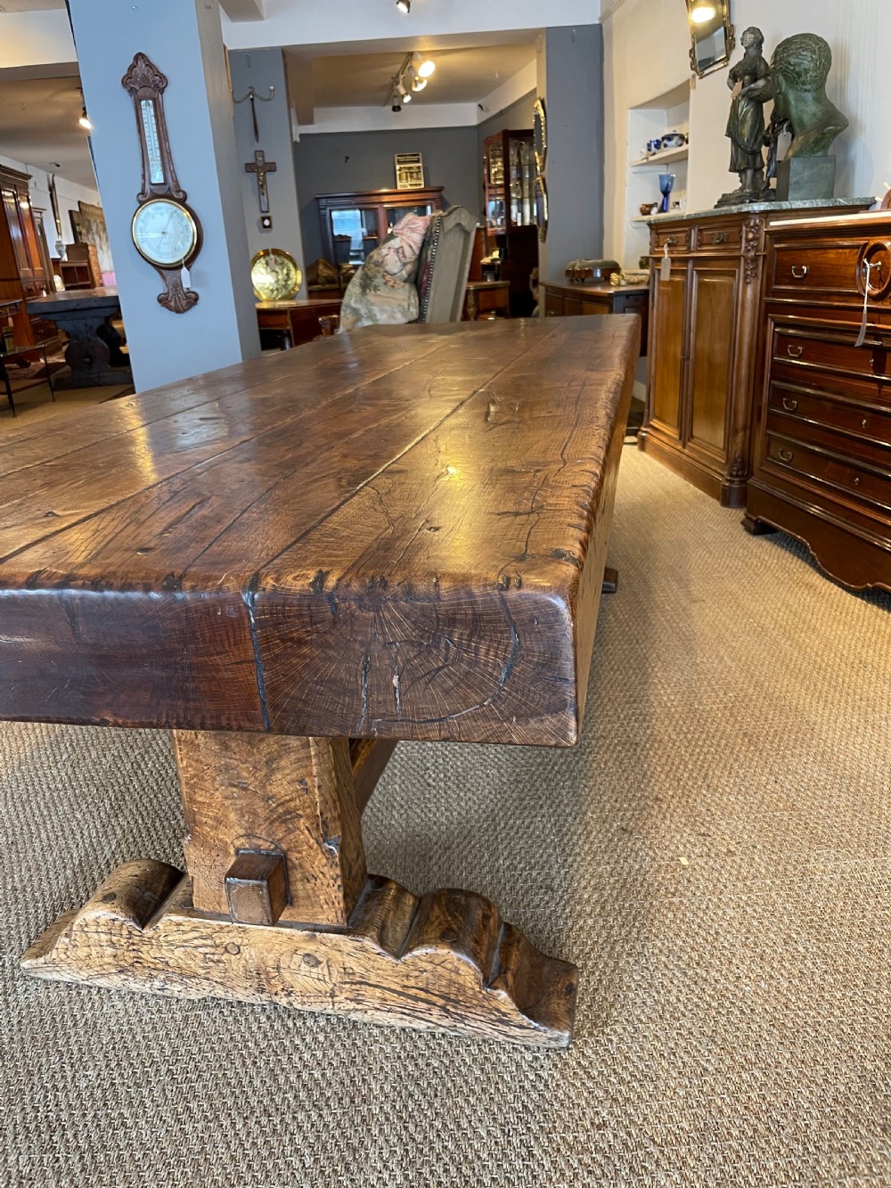 Substantial oak refectory table  View XII
