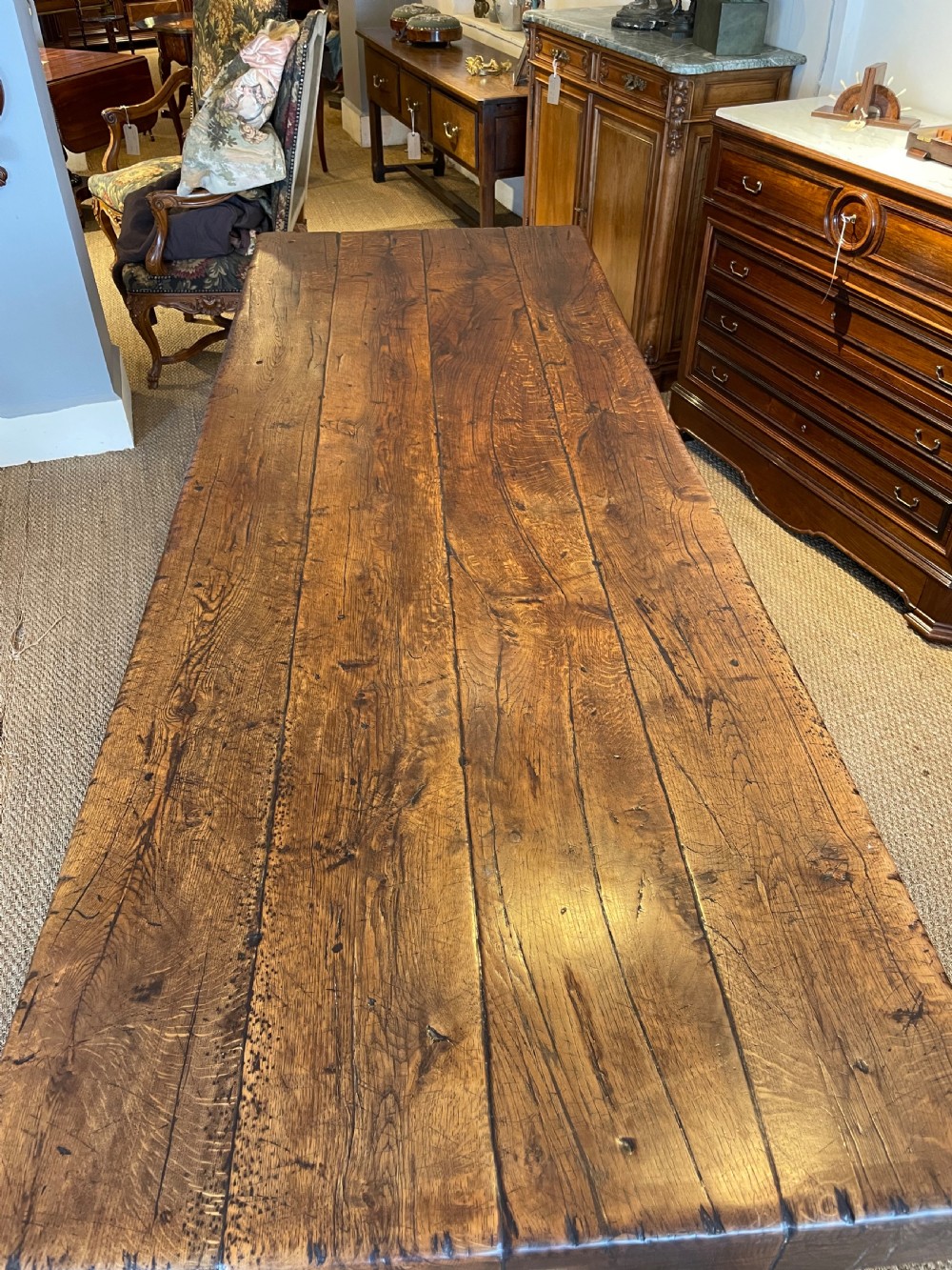Substantial oak refectory table  View XIII