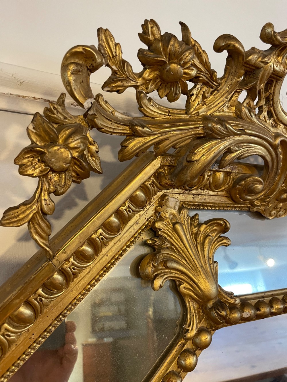 Napoleon III antique gilt mirror  View V