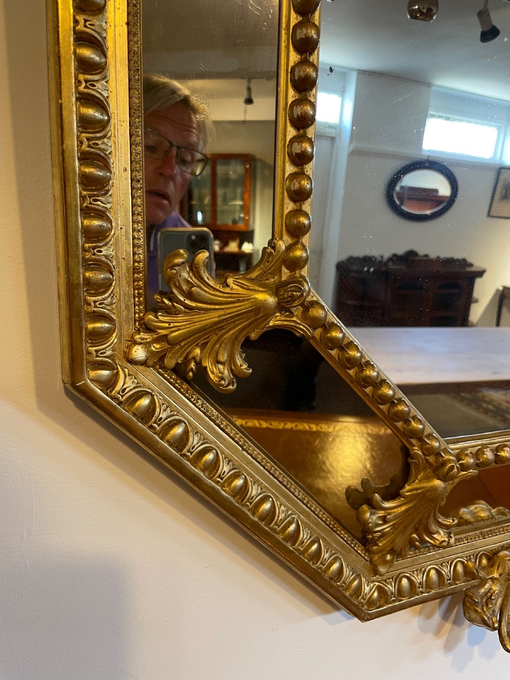 Napoleon III antique gilt mirror  View VII