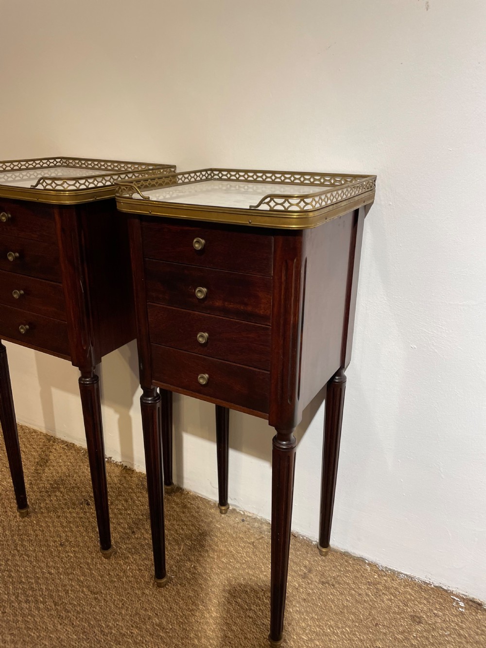 Pair of Louis XVI mahogany bedside cabinets  View II