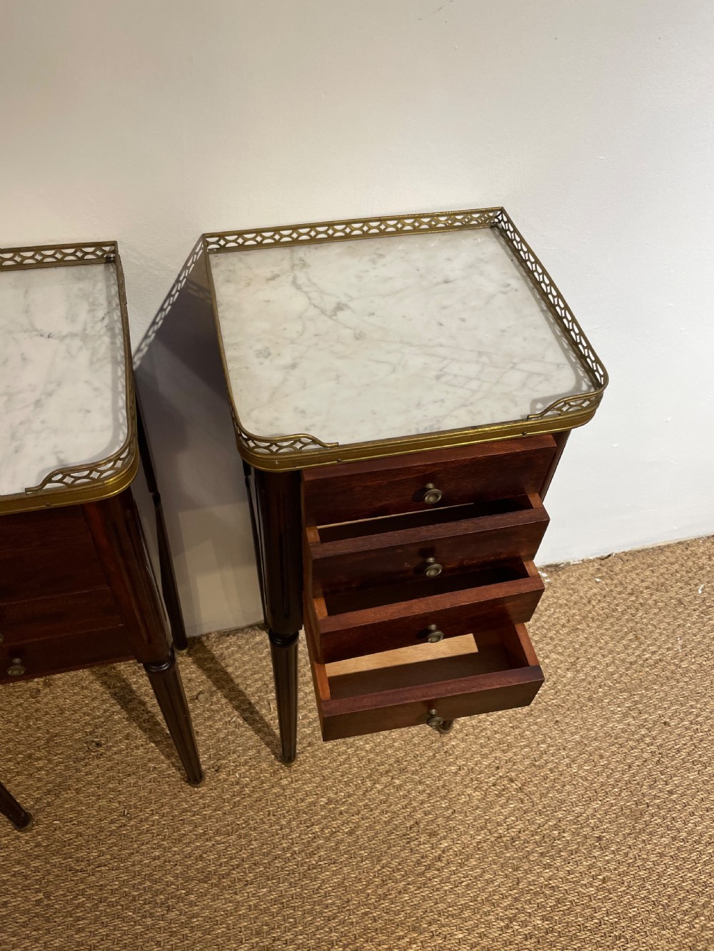 Pair of Louis XVI mahogany bedside cabinets  View III
