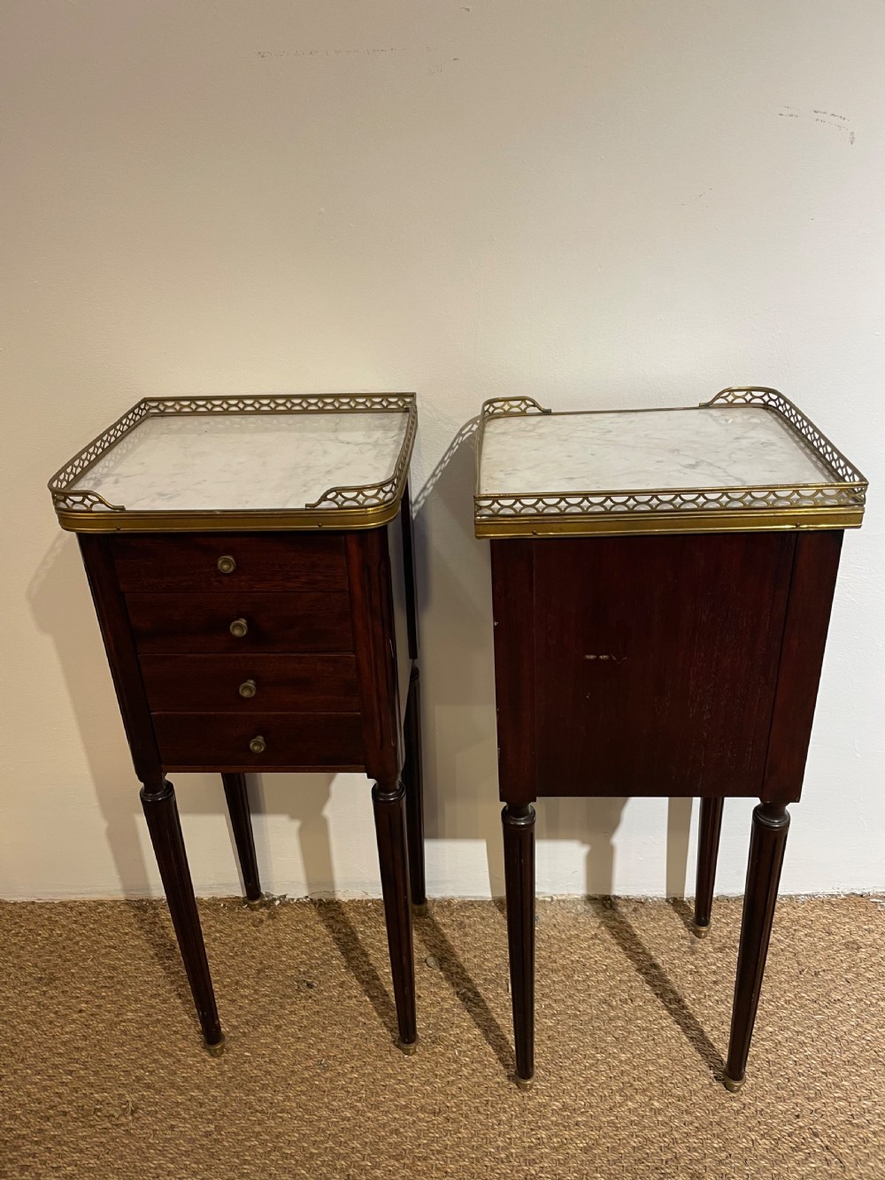 Pair of Louis XVI mahogany bedside cabinets  View V