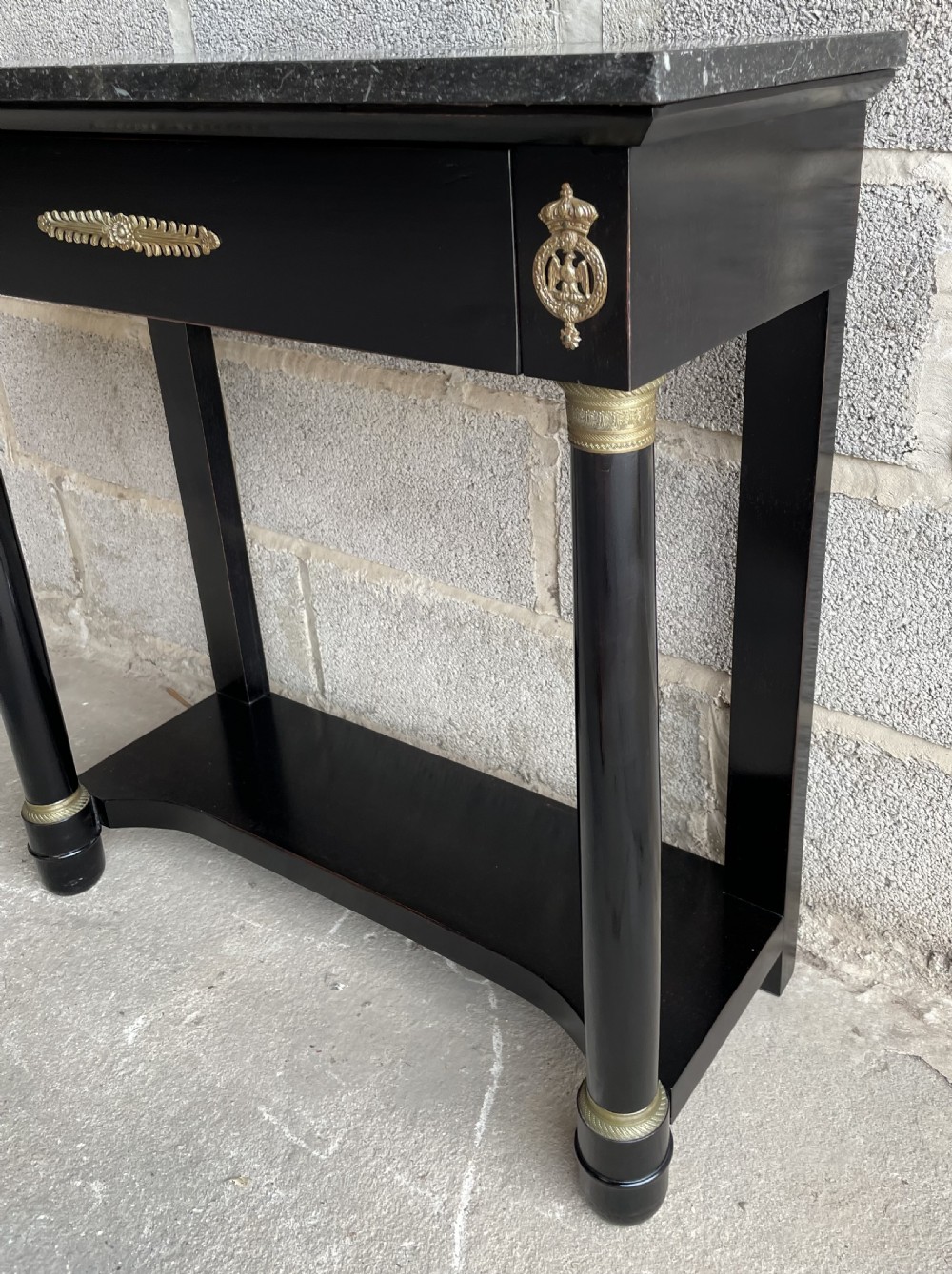 Late 19th century ebonised console table  View II