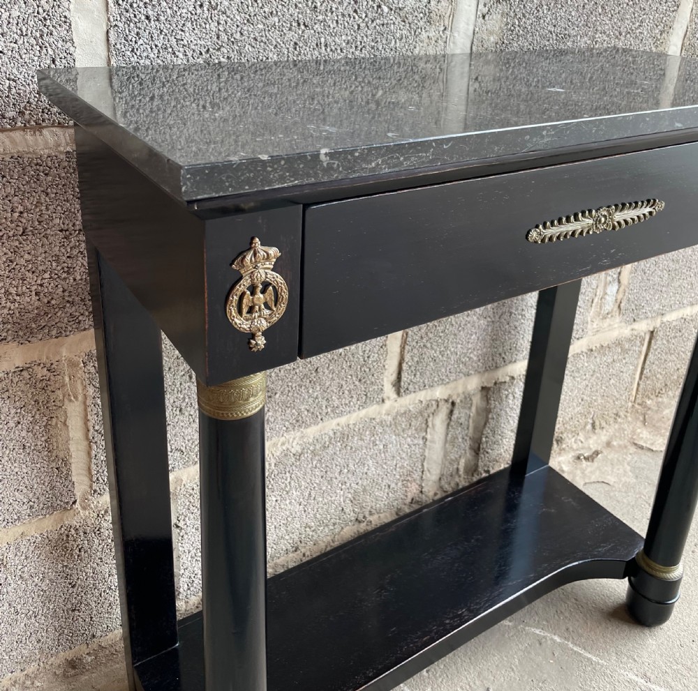 Late 19th century ebonised console table  View IV