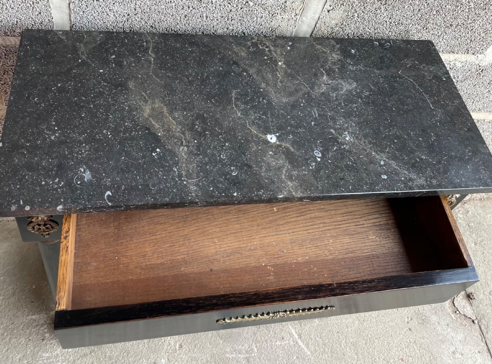 Late 19th century ebonised console table  View V