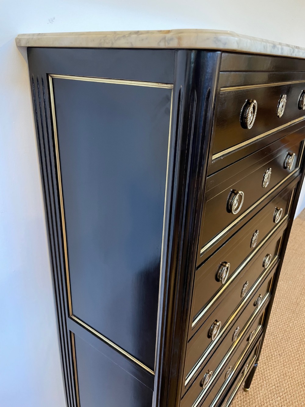 Ebonised Louis XVI style semainier /chest of drawers  View II