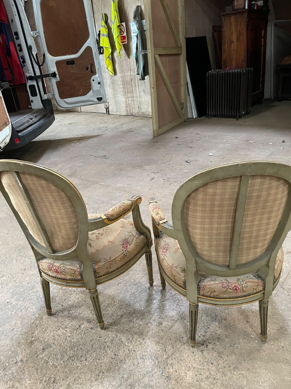 Pair of French chairs with original tapestry View VI