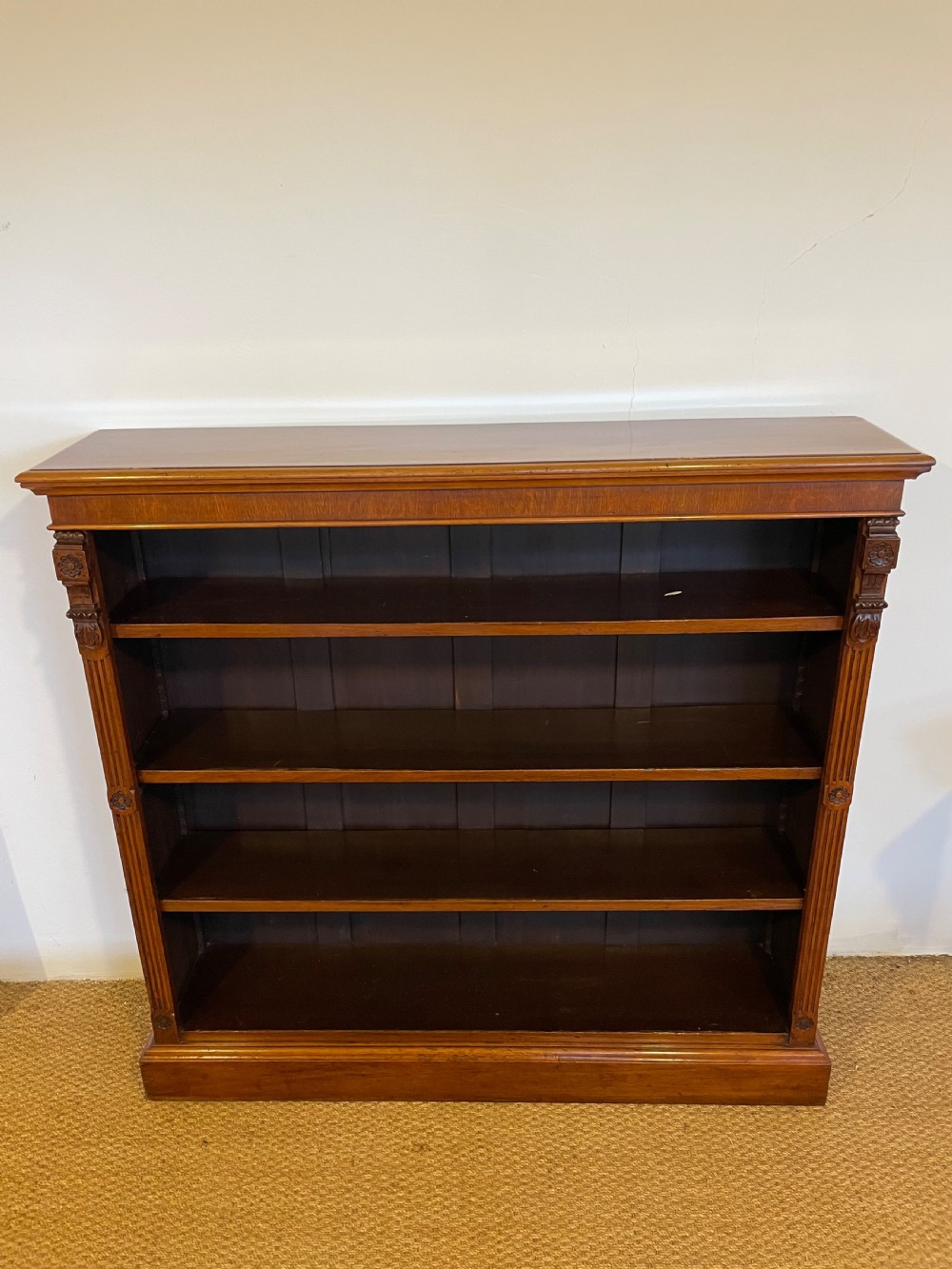 Late Victorian mahogany open bookcase 