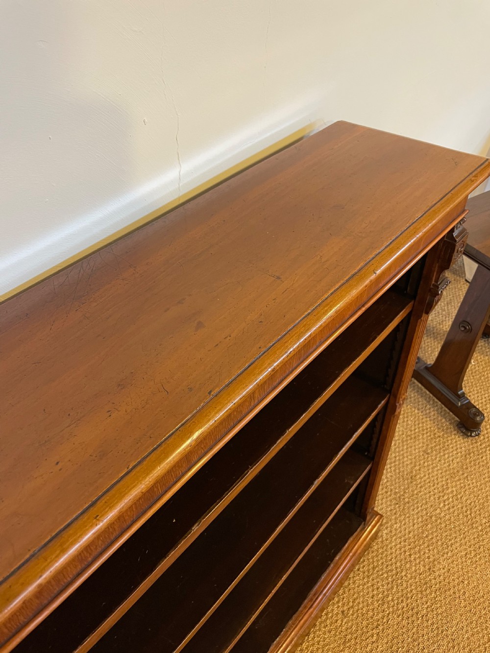 Late Victorian mahogany open bookcase  View VII