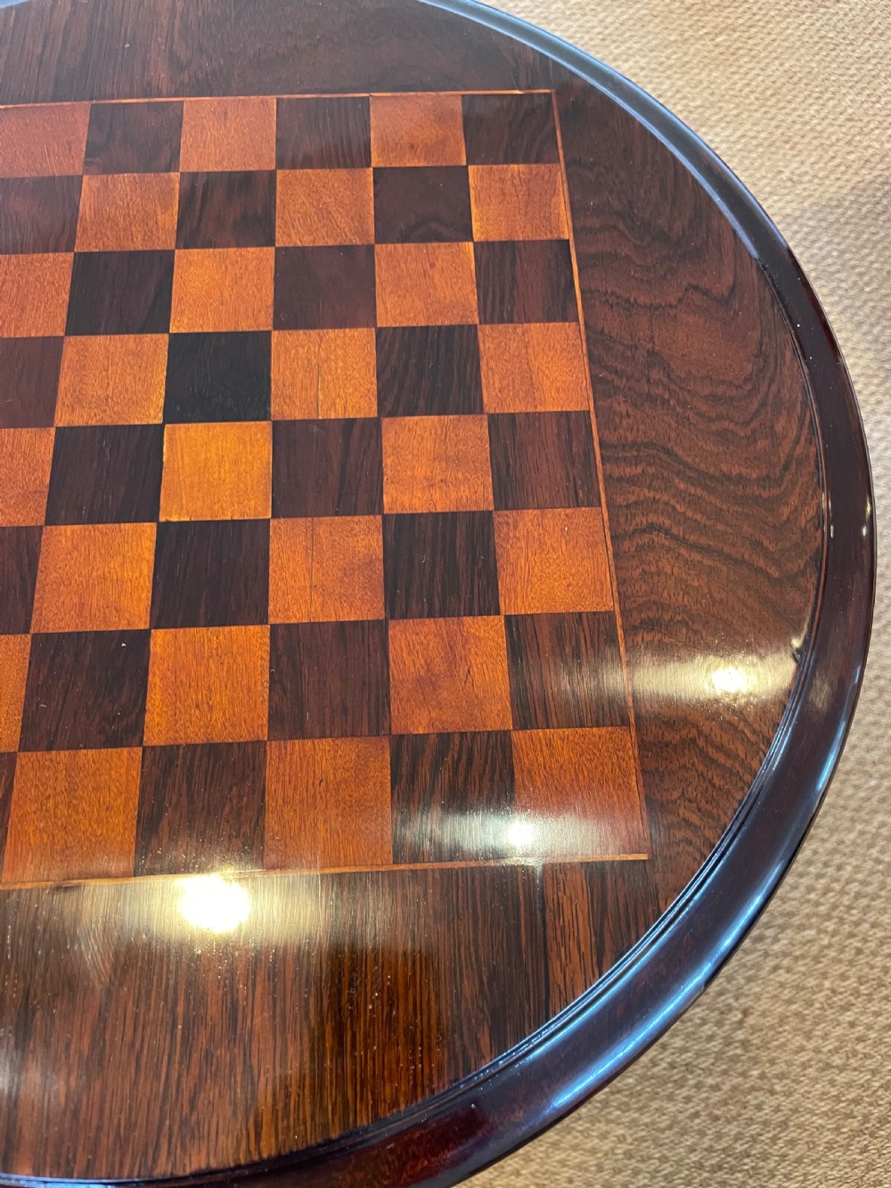 Victorian rosewood chess table  View IV