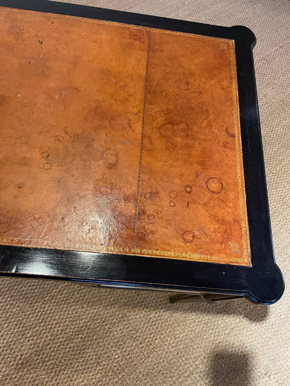 Louis XVI style ebonised writing desk  View IV
