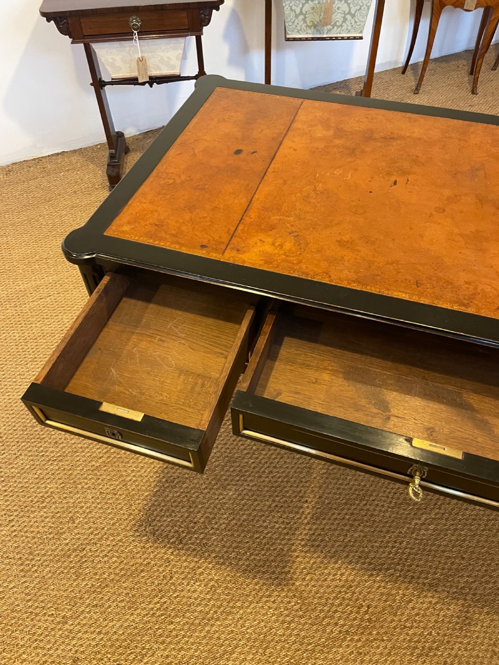 Louis XVI style ebonised writing desk  View V