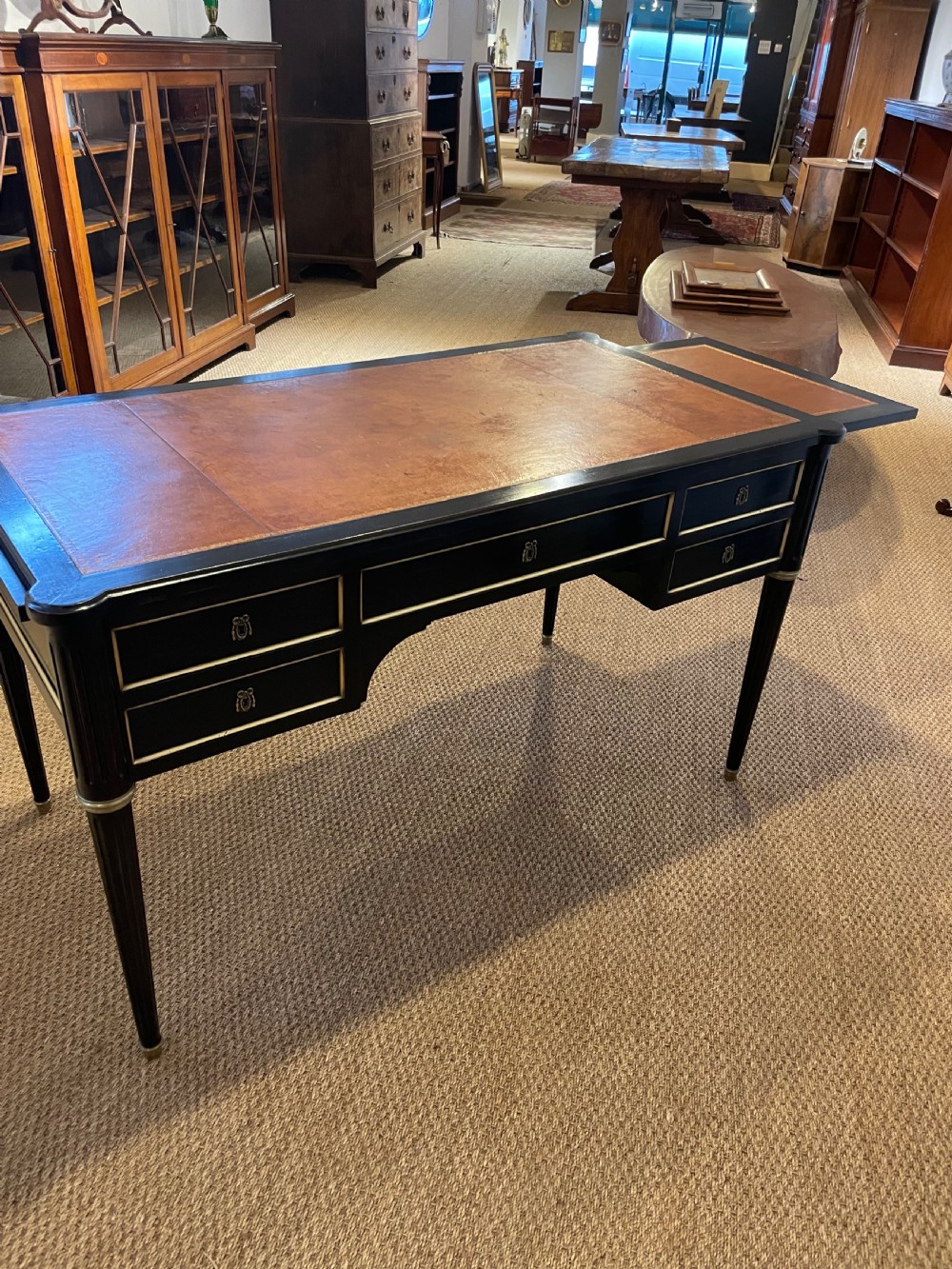 Louis XVI style ebonised writing desk  View IX