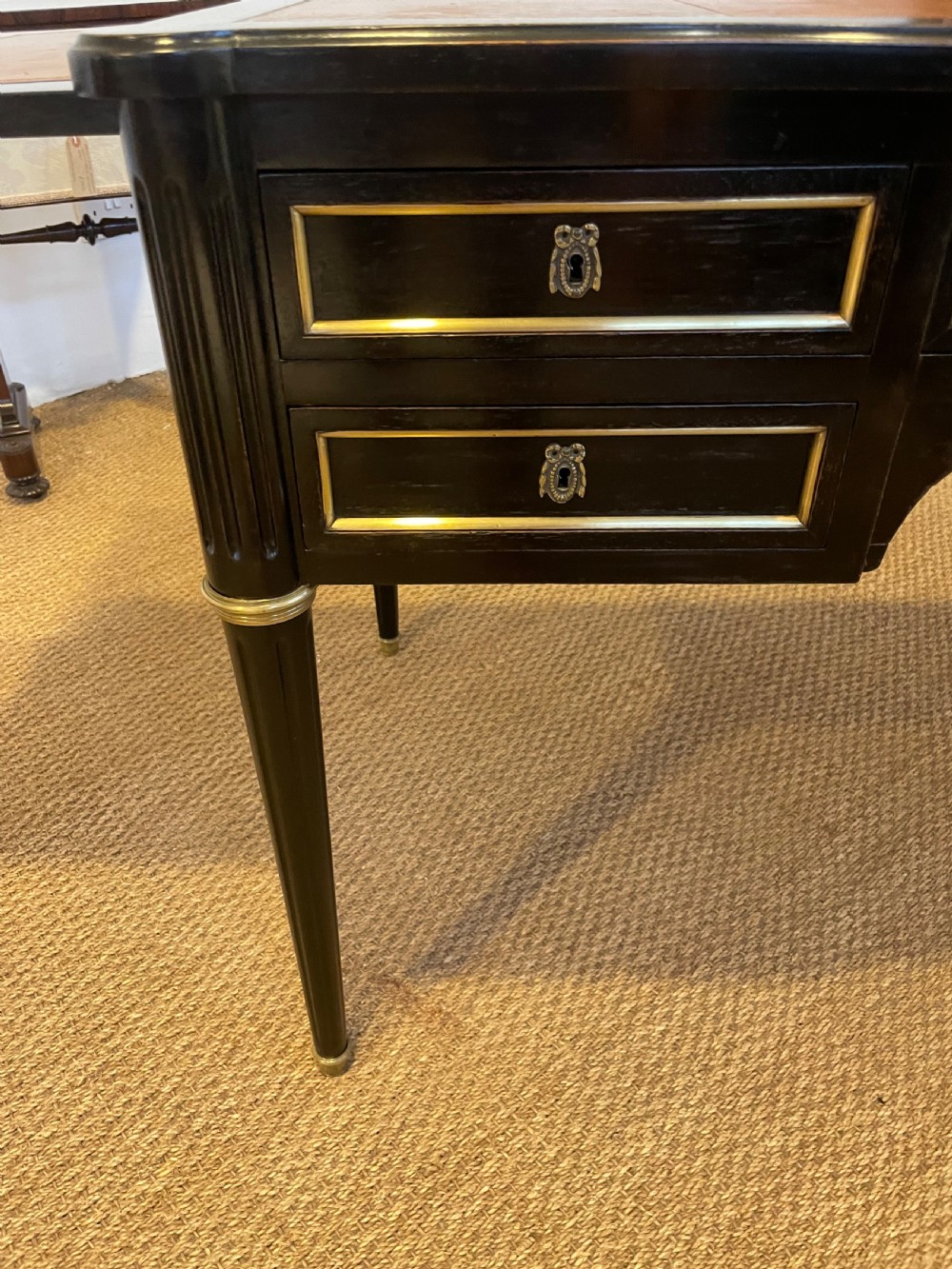 Louis XVI style ebonised writing desk  View X