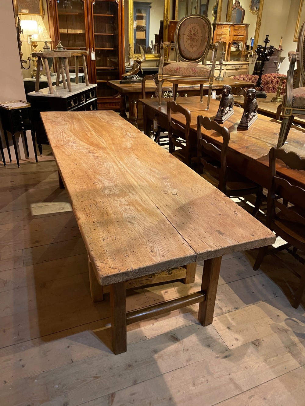 Elm farmhouse table  View II