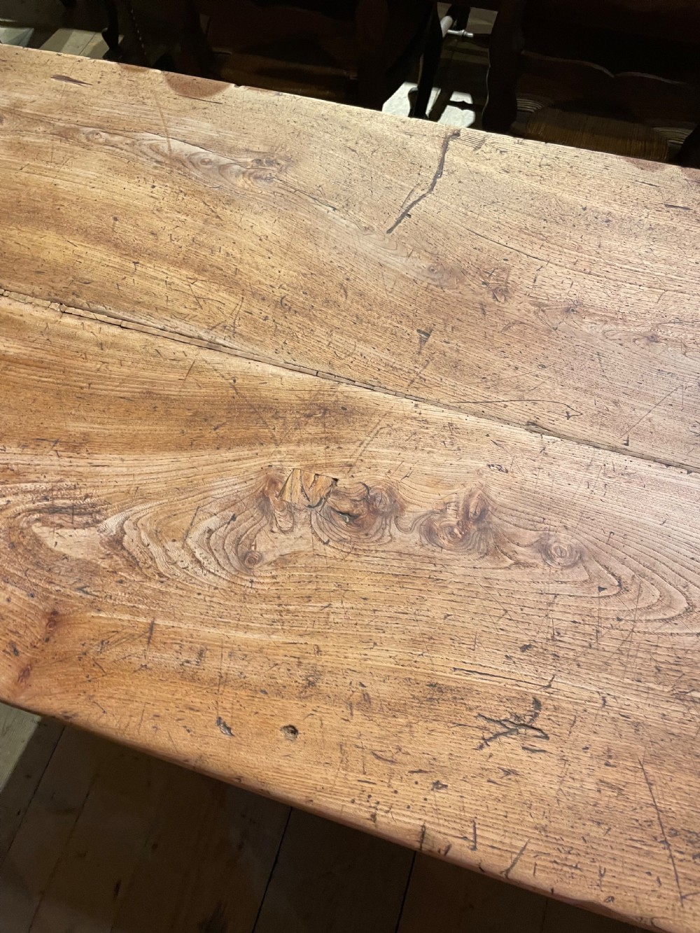 Elm farmhouse table  View IV