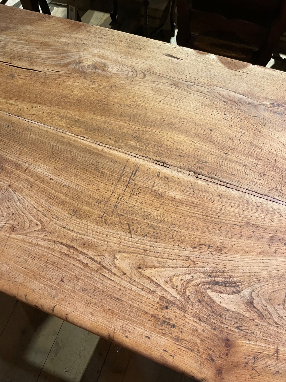 Elm farmhouse table  View V