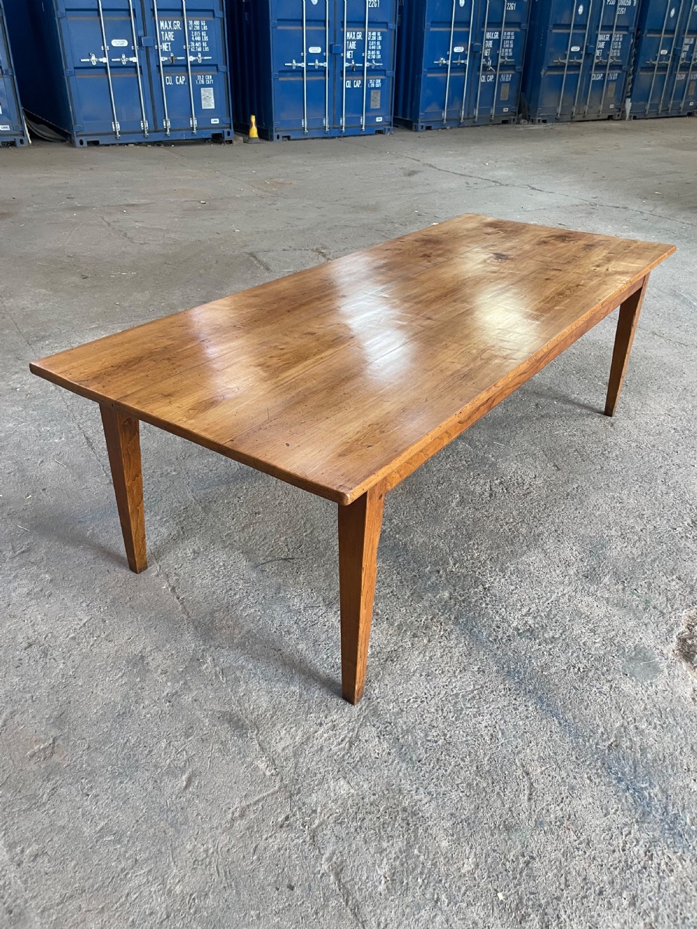 Large elm farmhouse table 