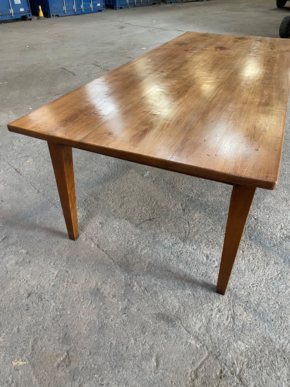 Large elm farmhouse table  View II