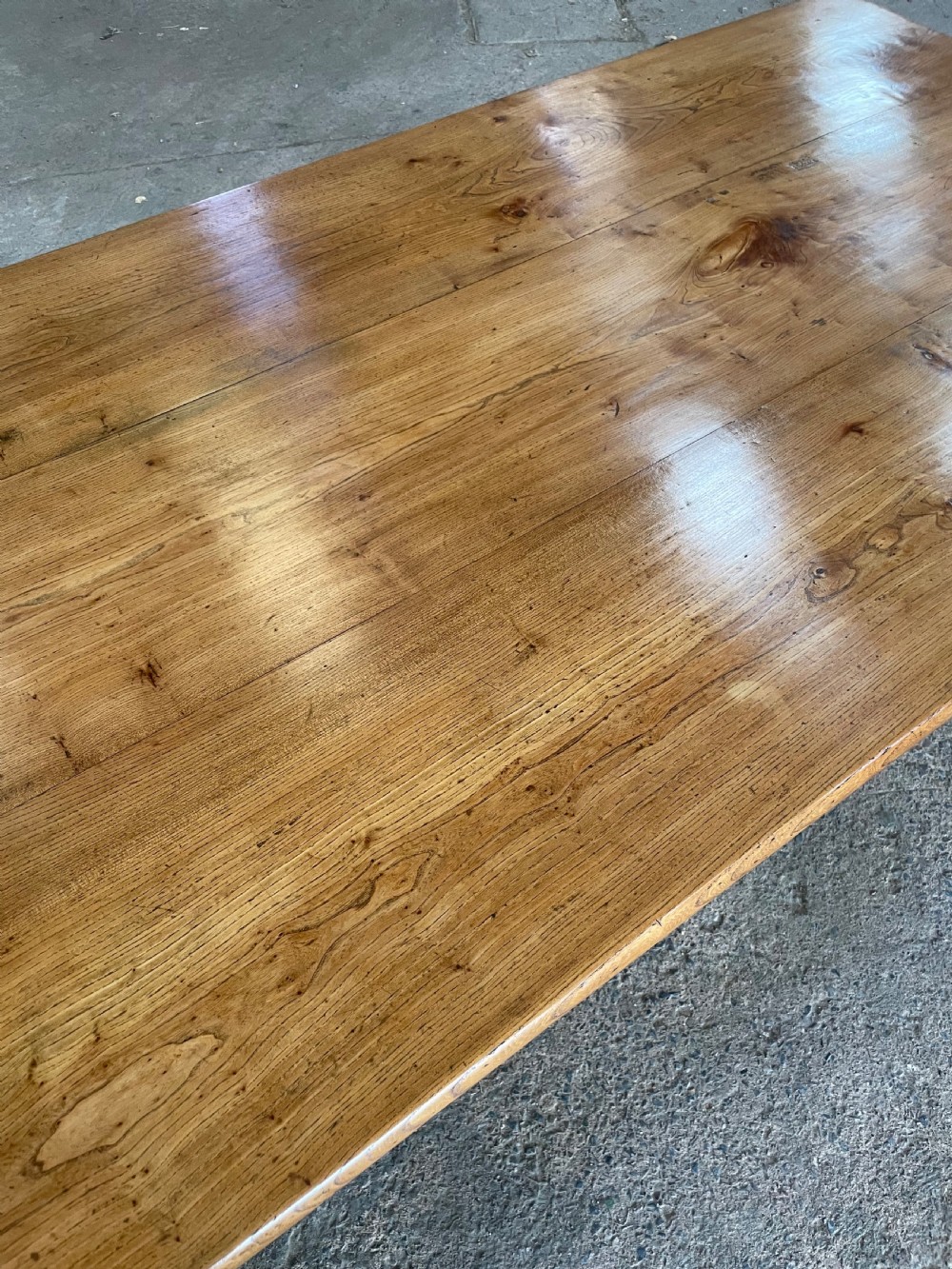 Large elm farmhouse table  View IV
