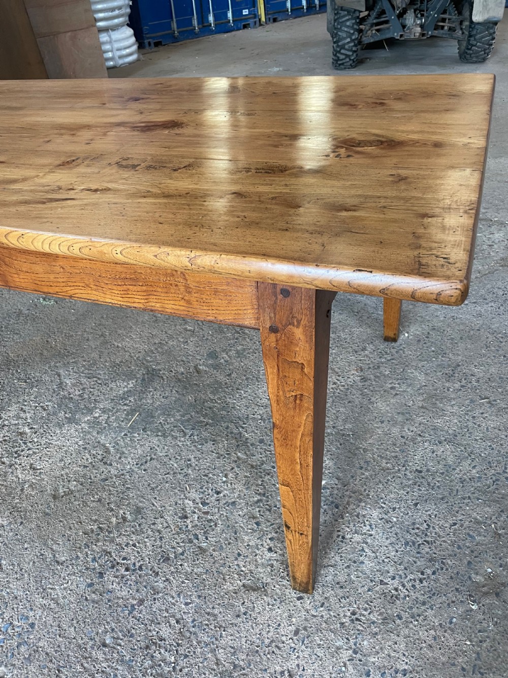 Large elm farmhouse table  View IX