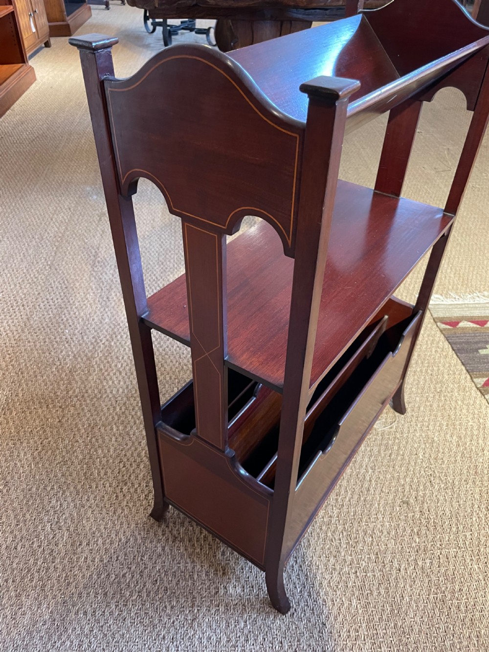 Edwardian book trough, magazine rack View III