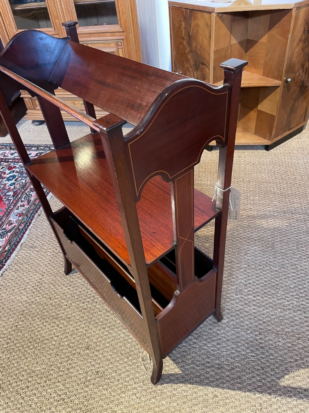 Edwardian book trough, magazine rack View IV