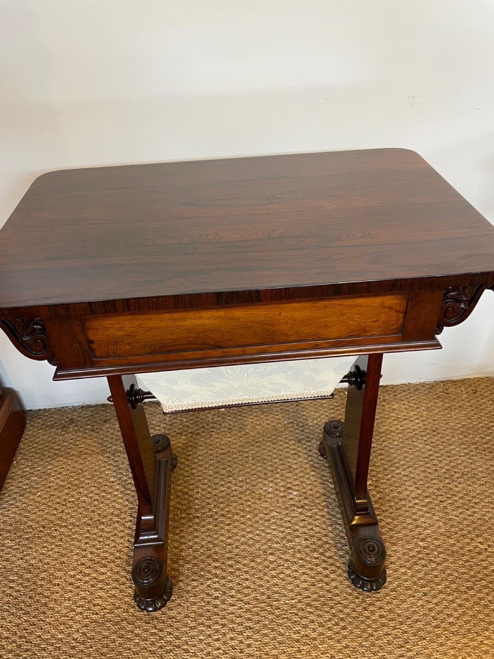 Antique rosewood sewing table / lamp table View III