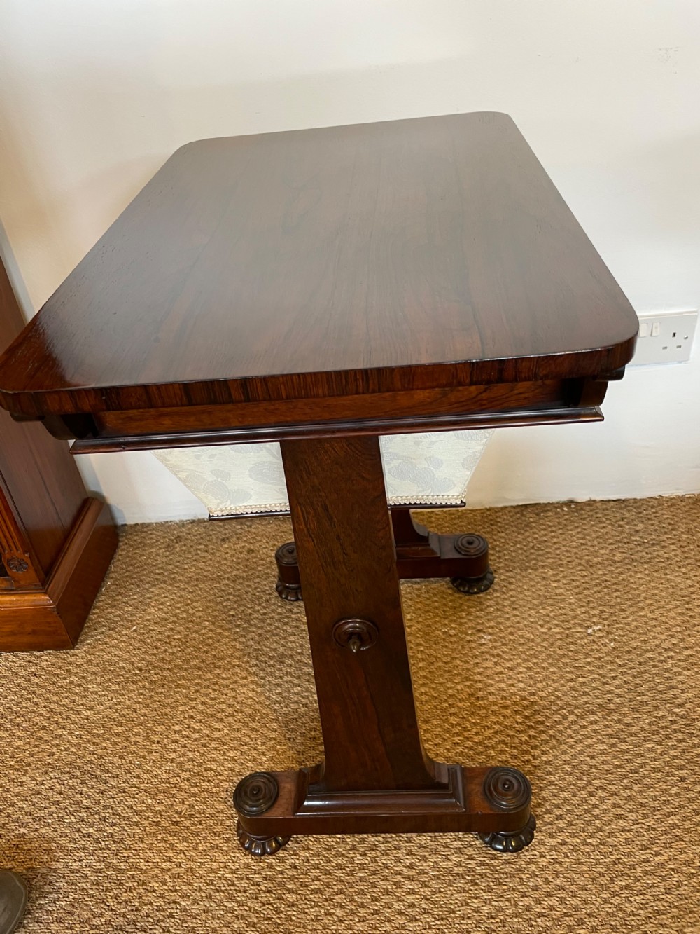 Antique rosewood sewing table / lamp table View IV